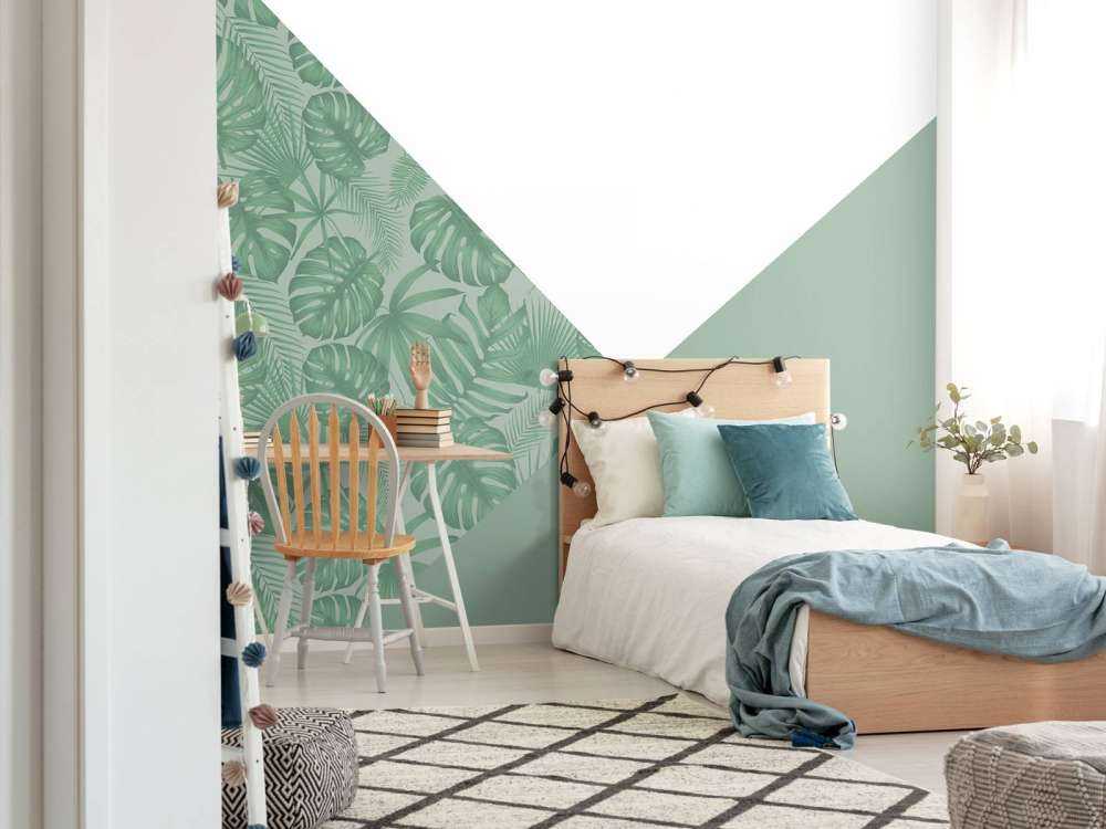 Triangles with jungle pattern