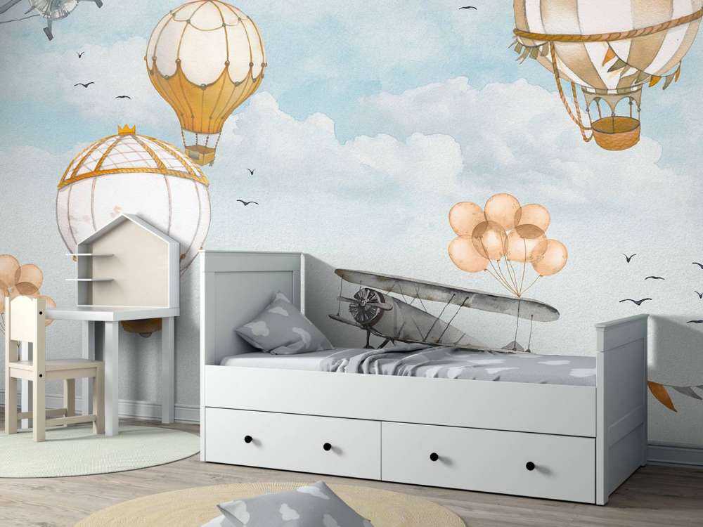 Hot air balloons watercolour