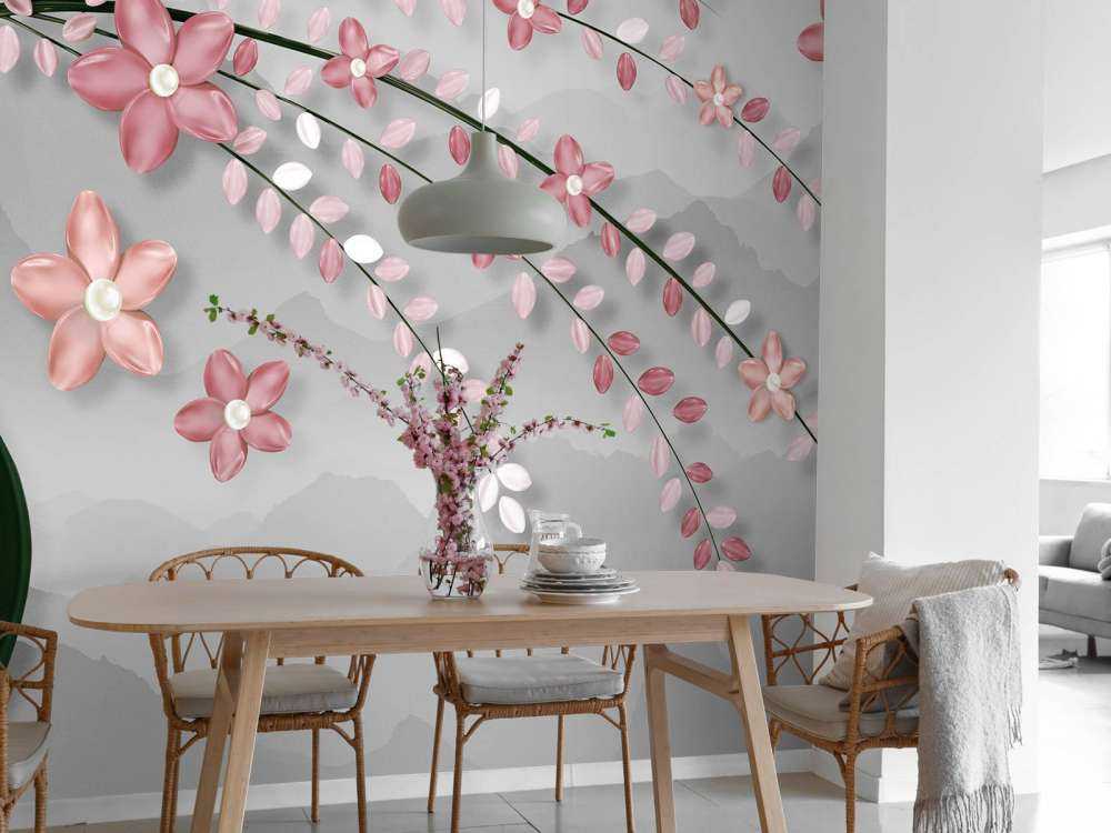 3D tree with pink flowers