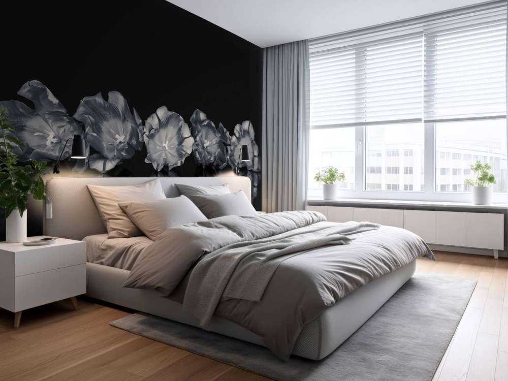 Bloemen in het zwart-wit