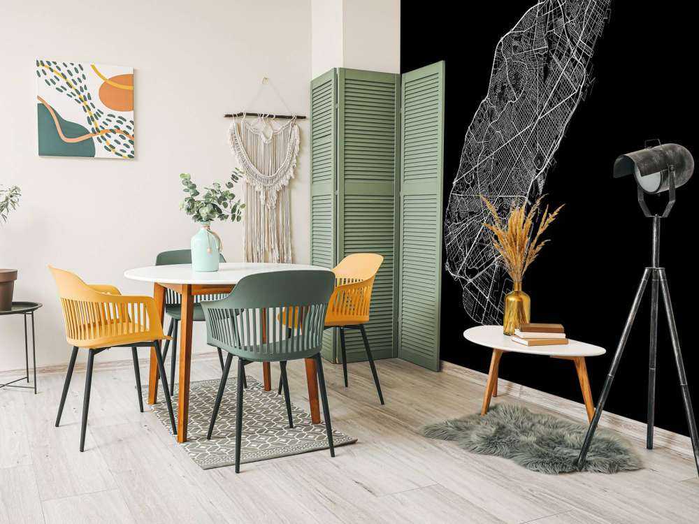 Plattegrond van Barcelona, zwart