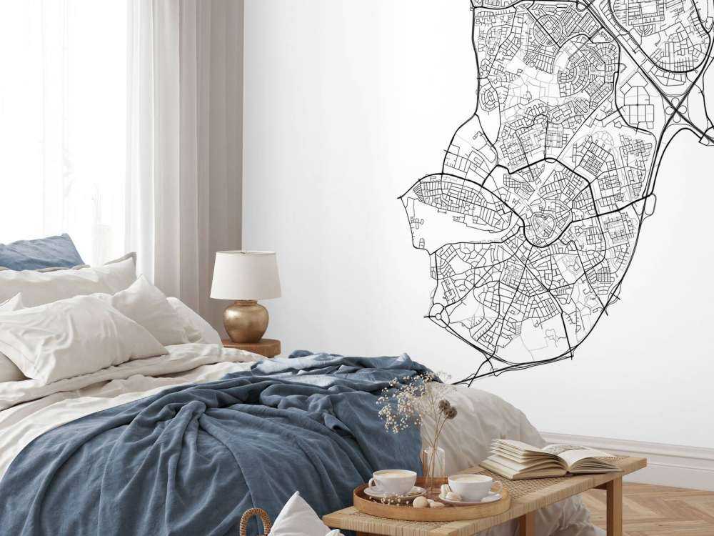 Plattegrond van Amersfoort, wit