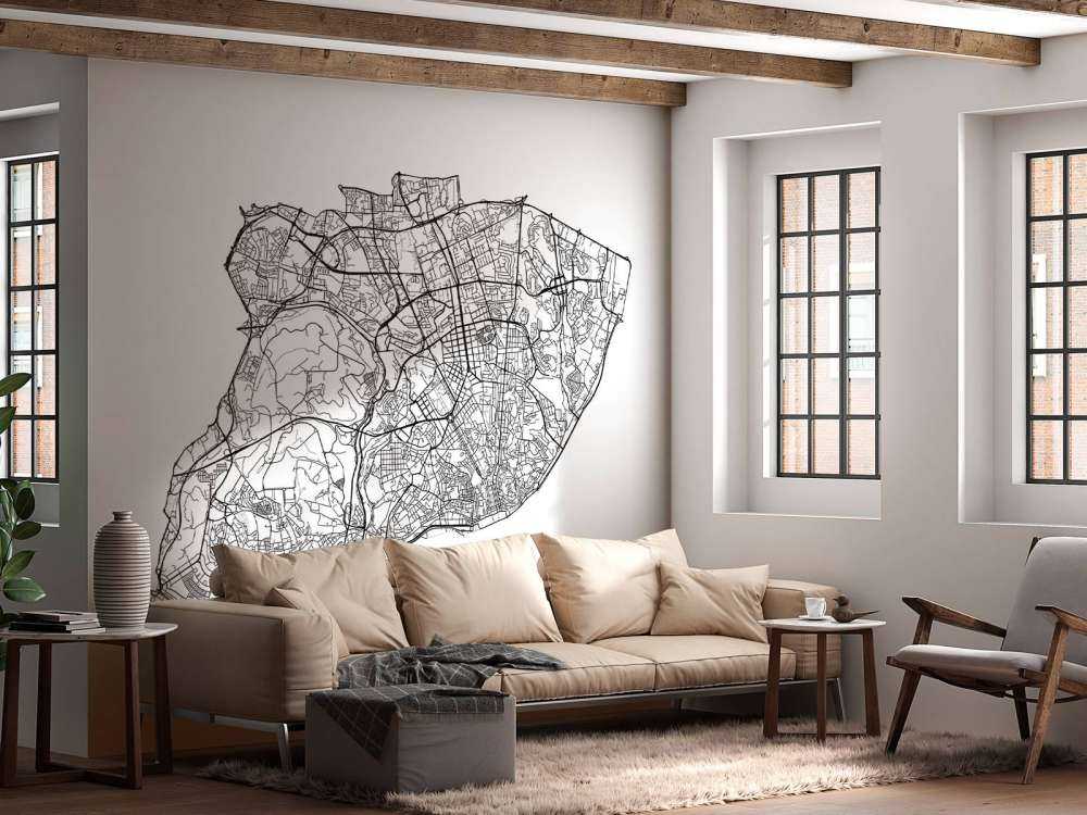 Plattegrond van Lissabon, wit 