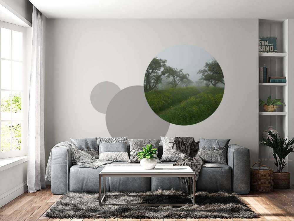 Pad door heuvels met gele bloemen