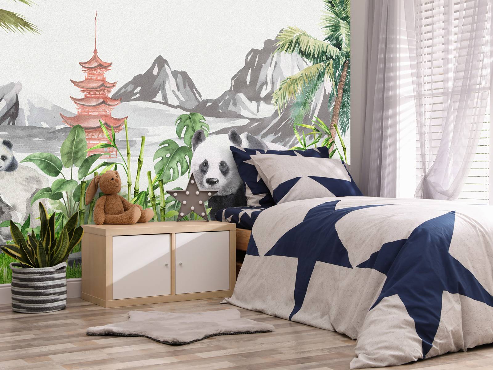 Pandas in bamboo jungle