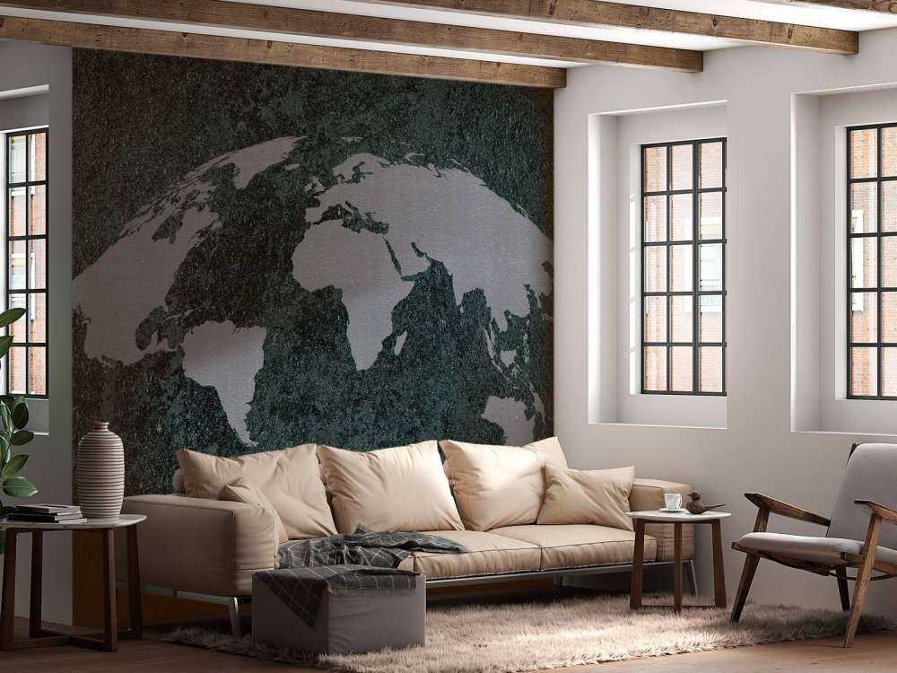 World map with texture
