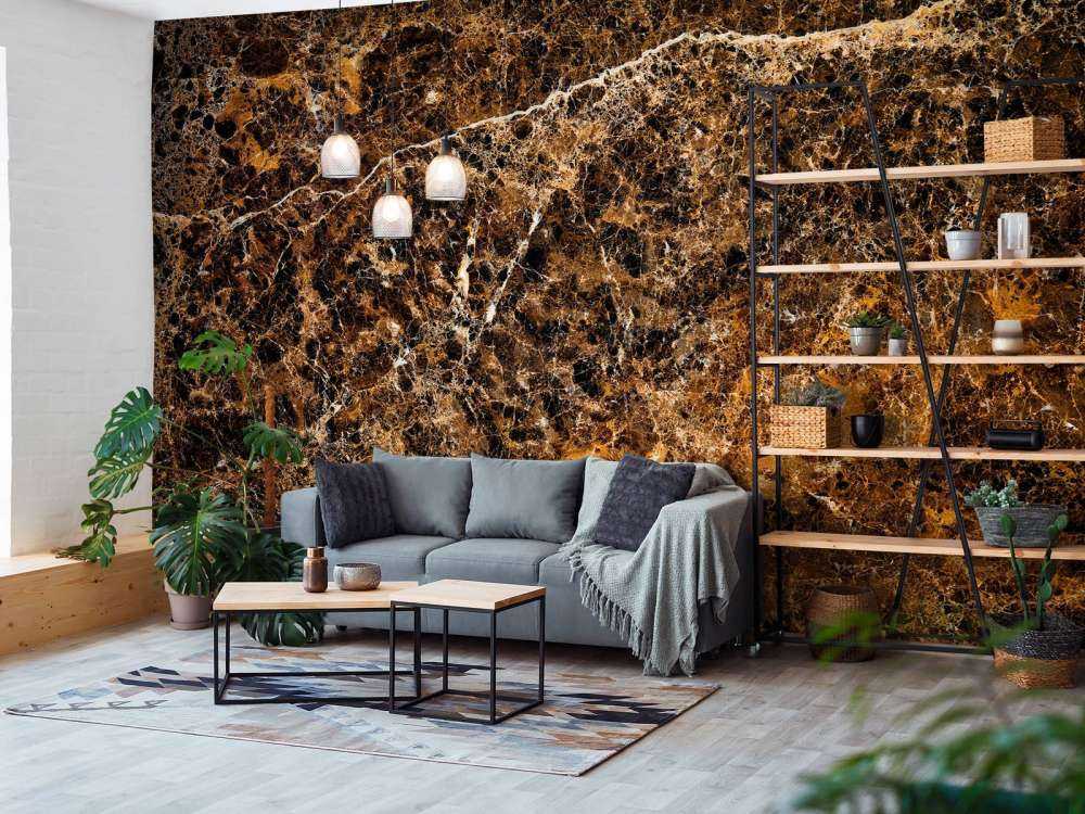 Copper-coloured marble