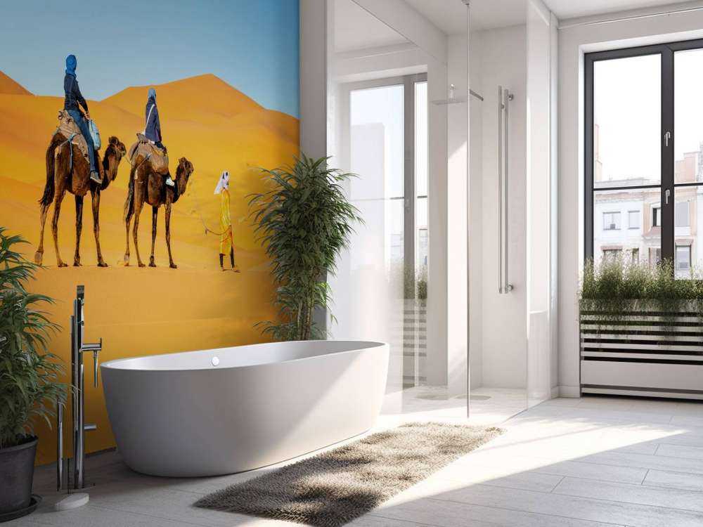 Camel ride through the desert