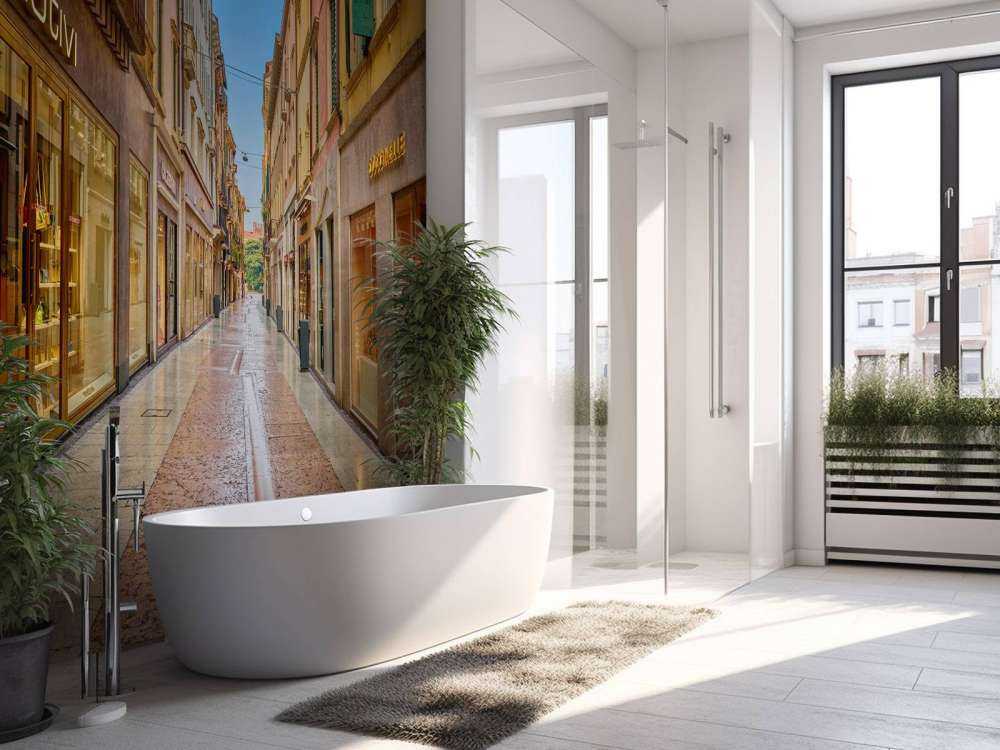 Shopping street early morning