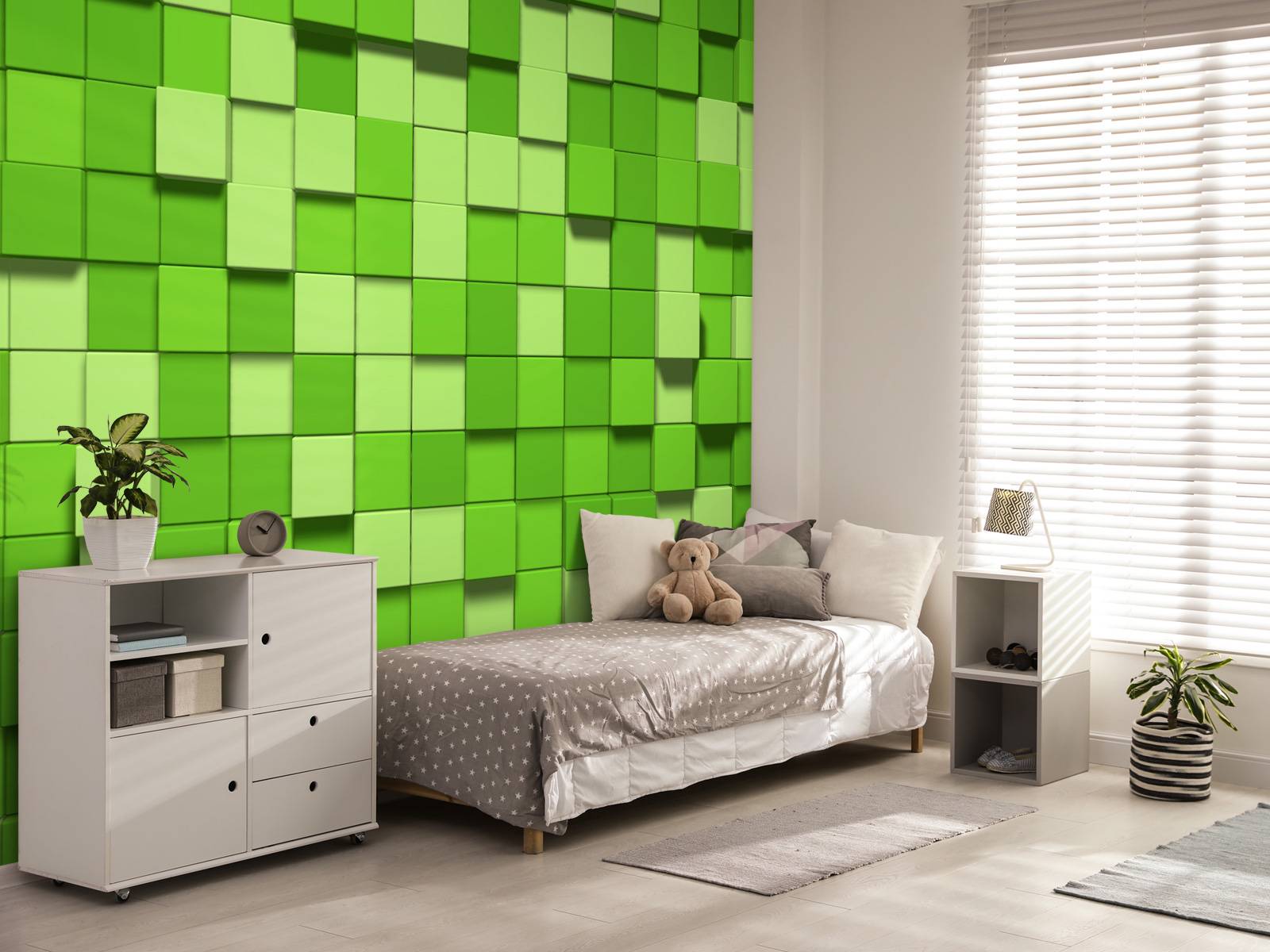 3D Minecraft blocks of grass