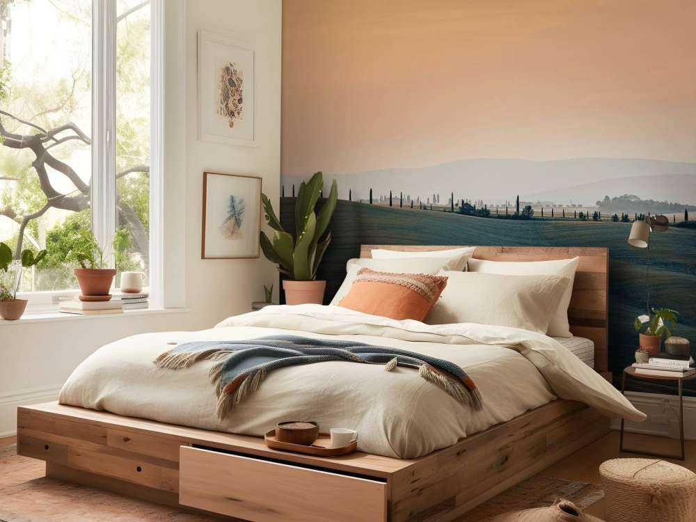 Orange glow over Italian landscape