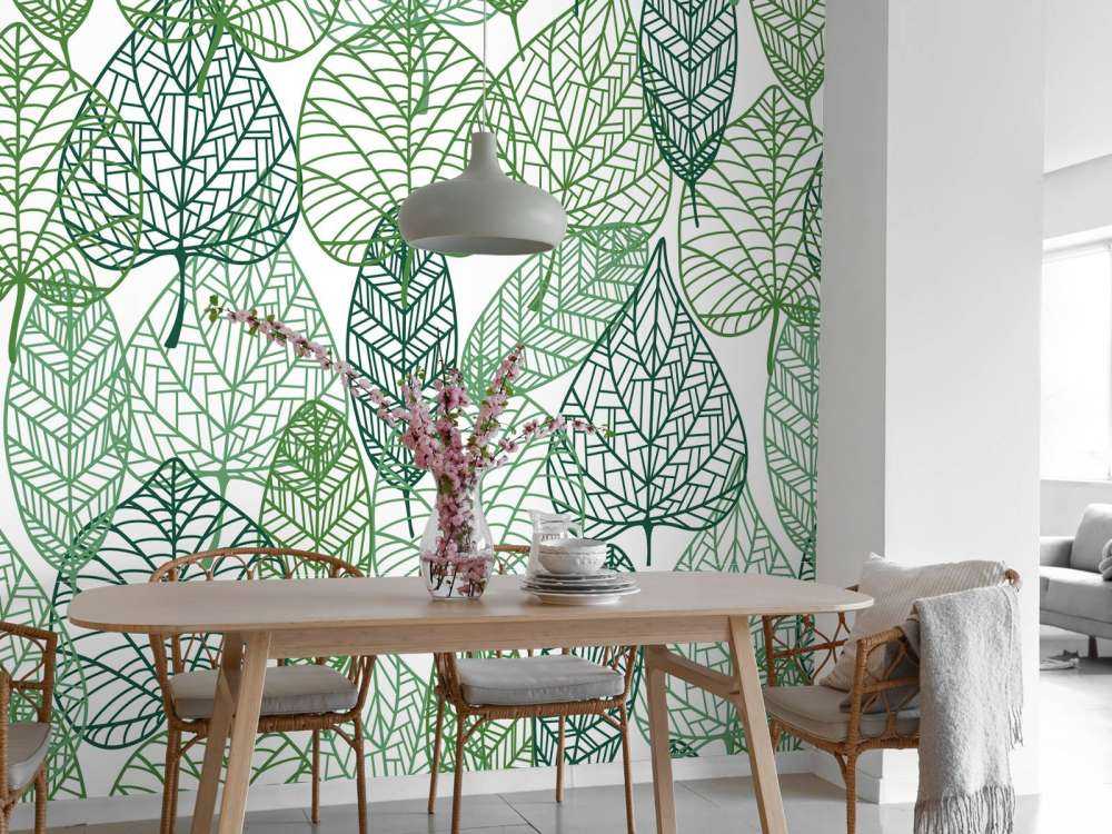 Openwork green leaves