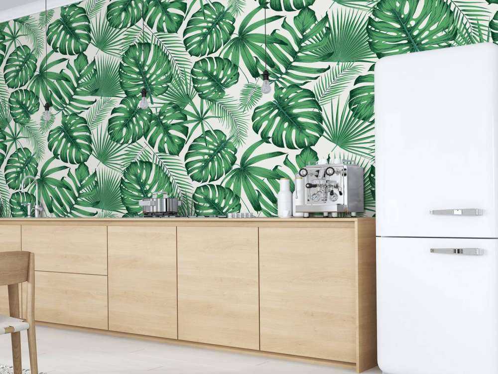 Tropical leaves, green