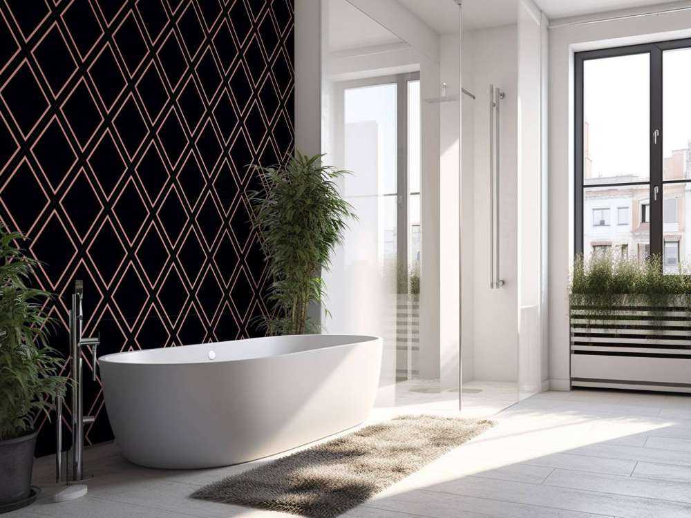 Geometric squares, black