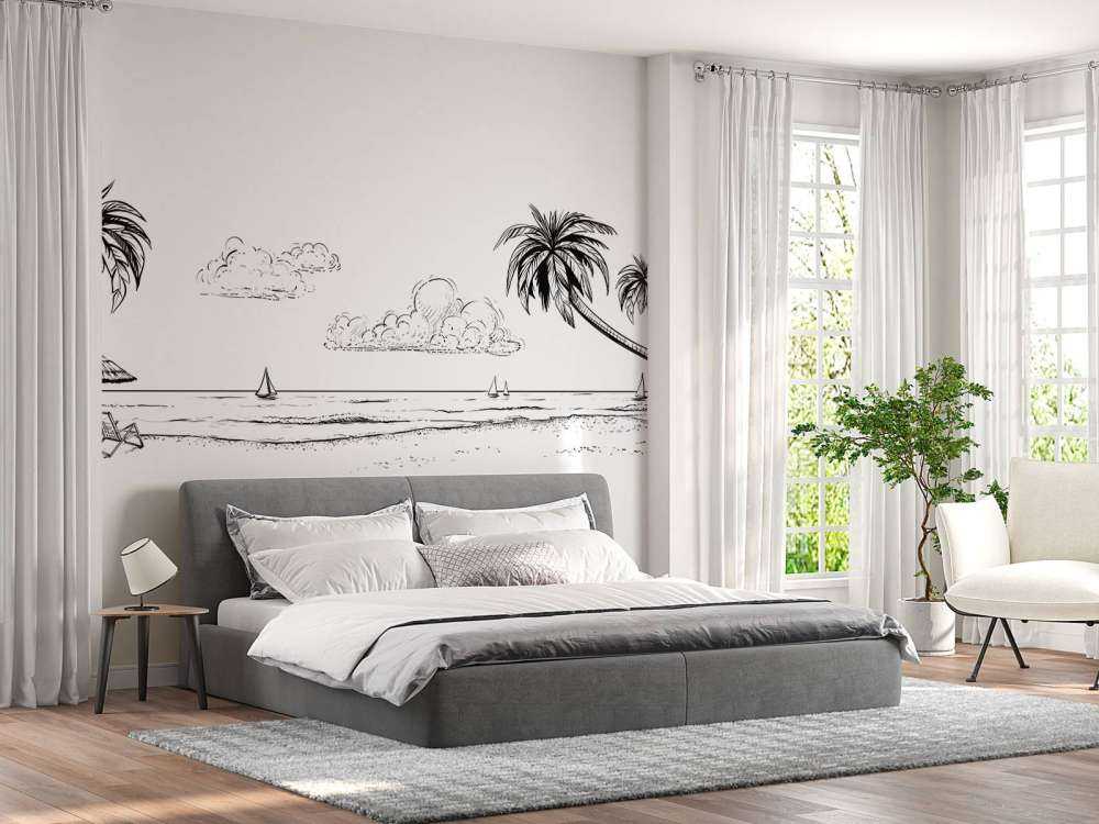 Beach in black and white