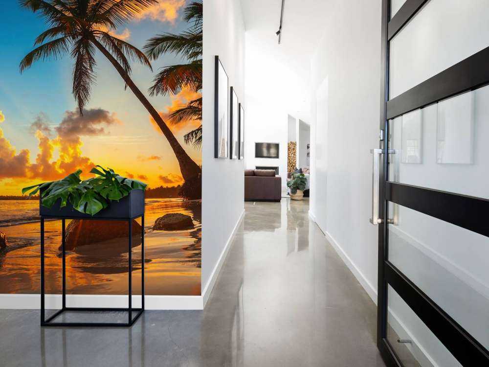 Sunset with palm trees