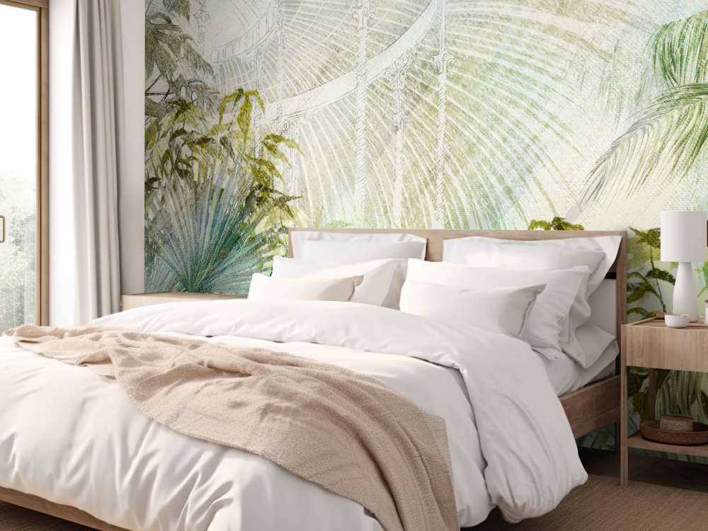 Greenhouse with tropical plants