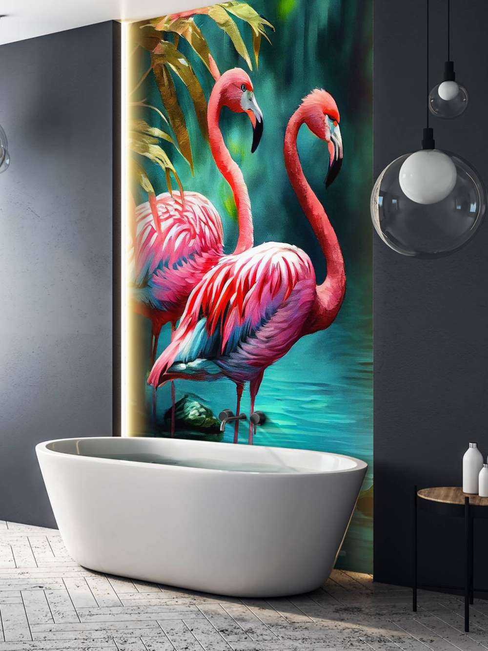 Velvet Pink Flamingo Duo