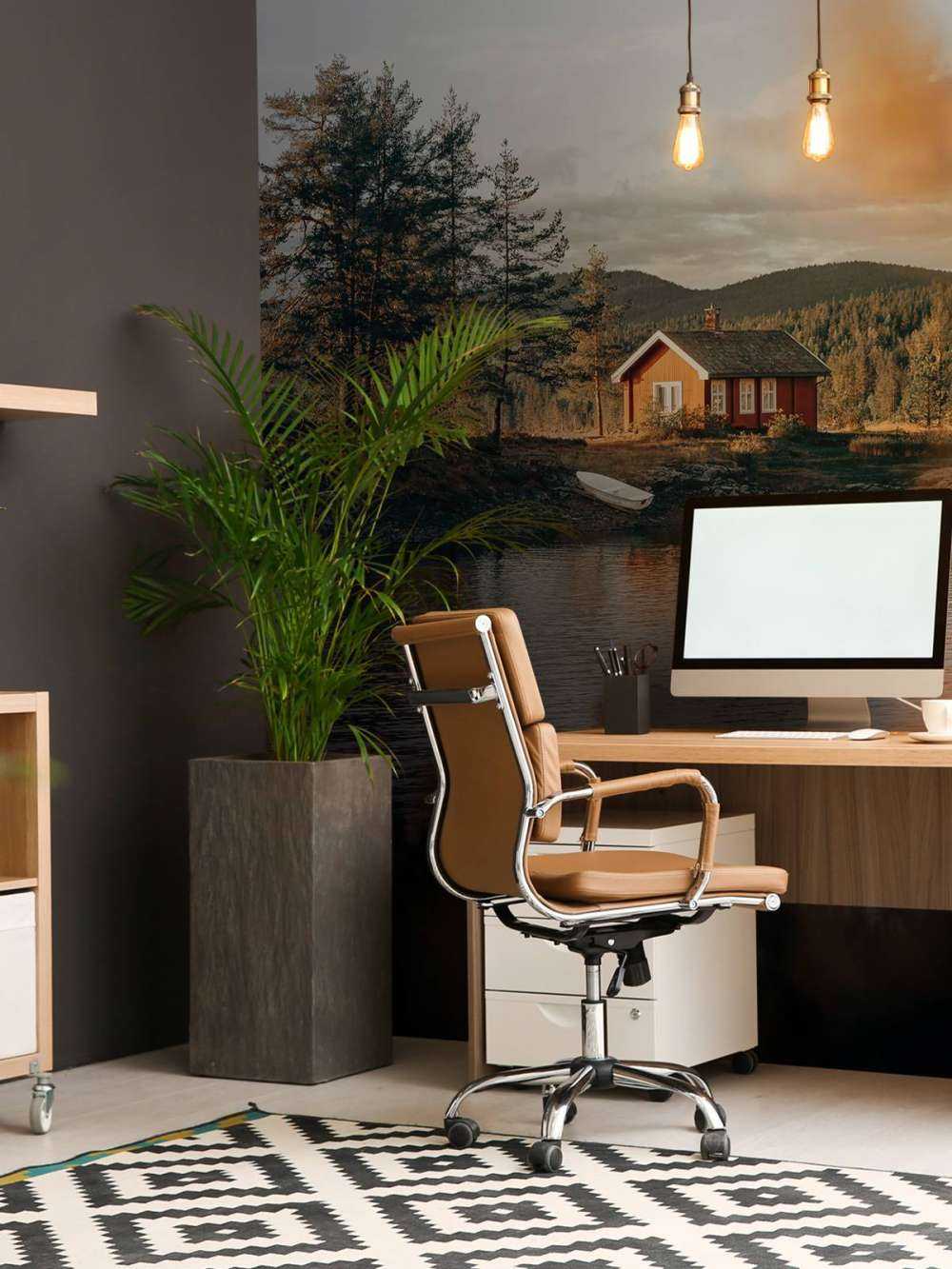 Red house by the lake