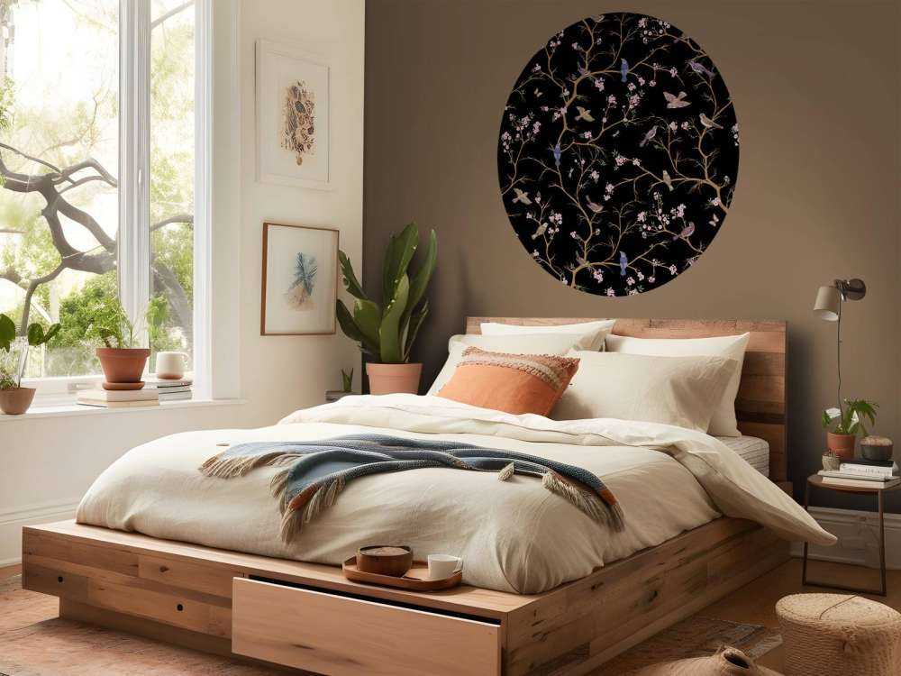 Blossom branches with birds