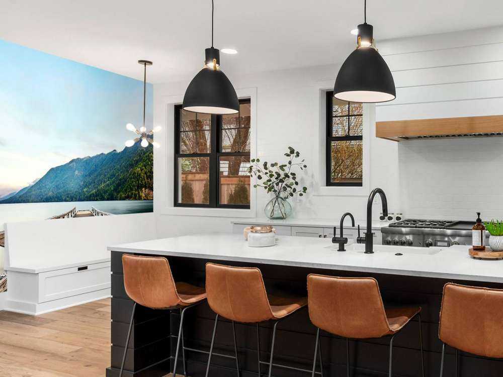 Long wooden scaffolding in more