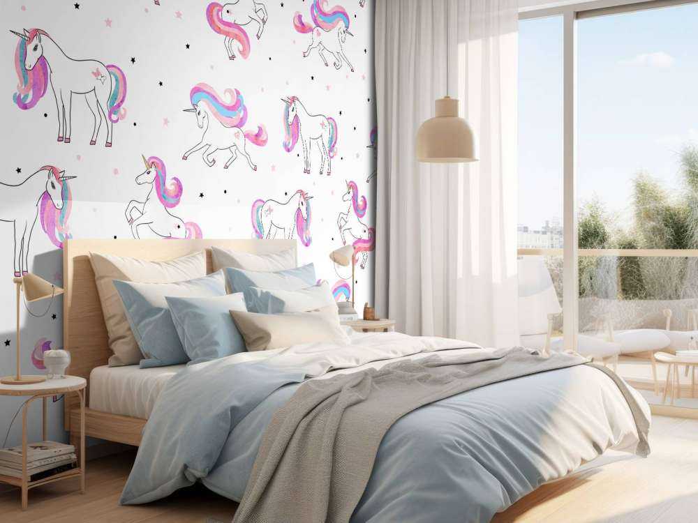 Unicorns with pink moons