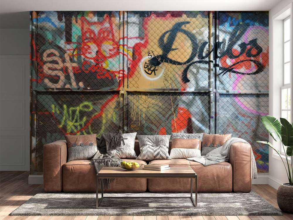 Graffiti on steel doors