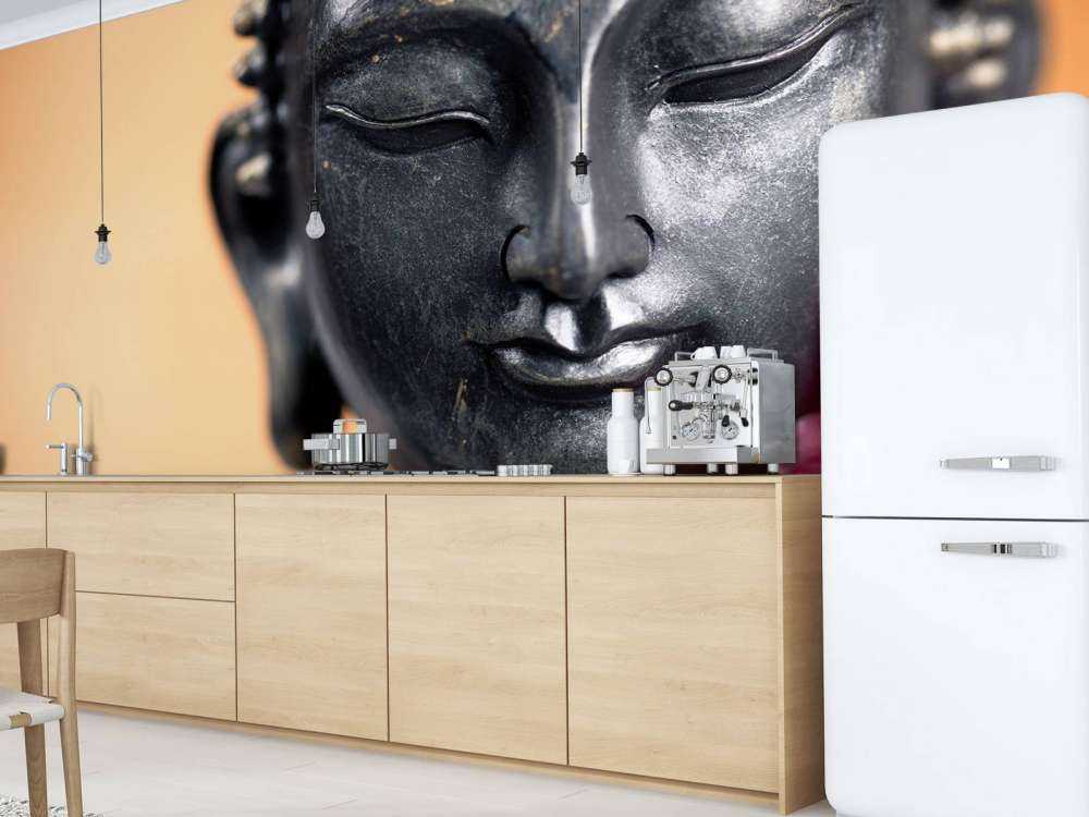 Buddha and pink orchid