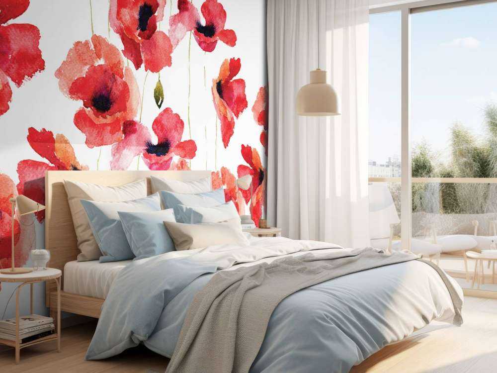 Poppies made of watercolor