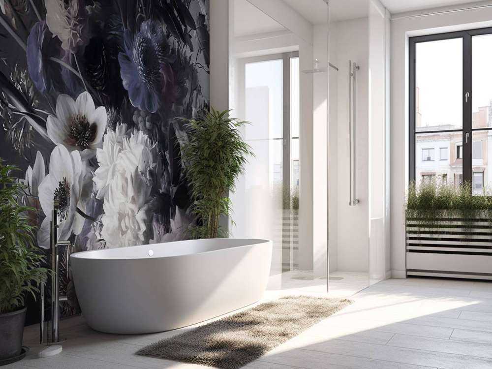 Big bouquet with blue anemones