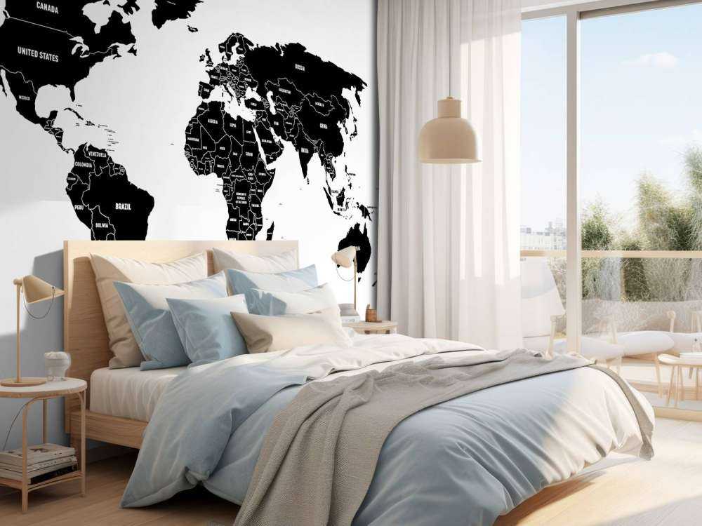 Black world map