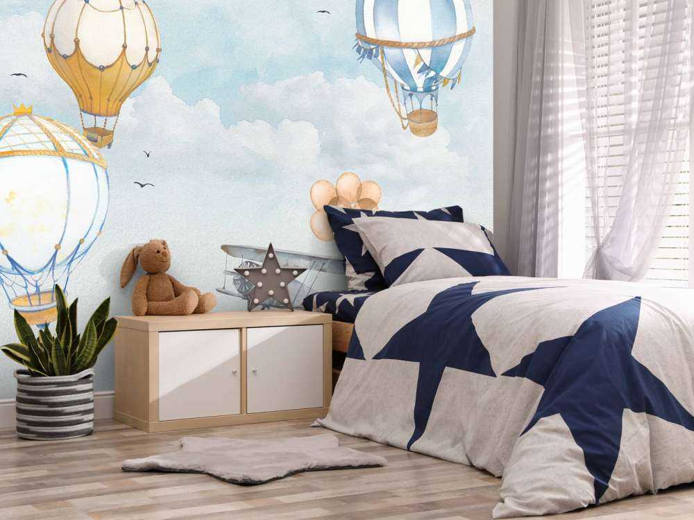 Hot air balloons blue