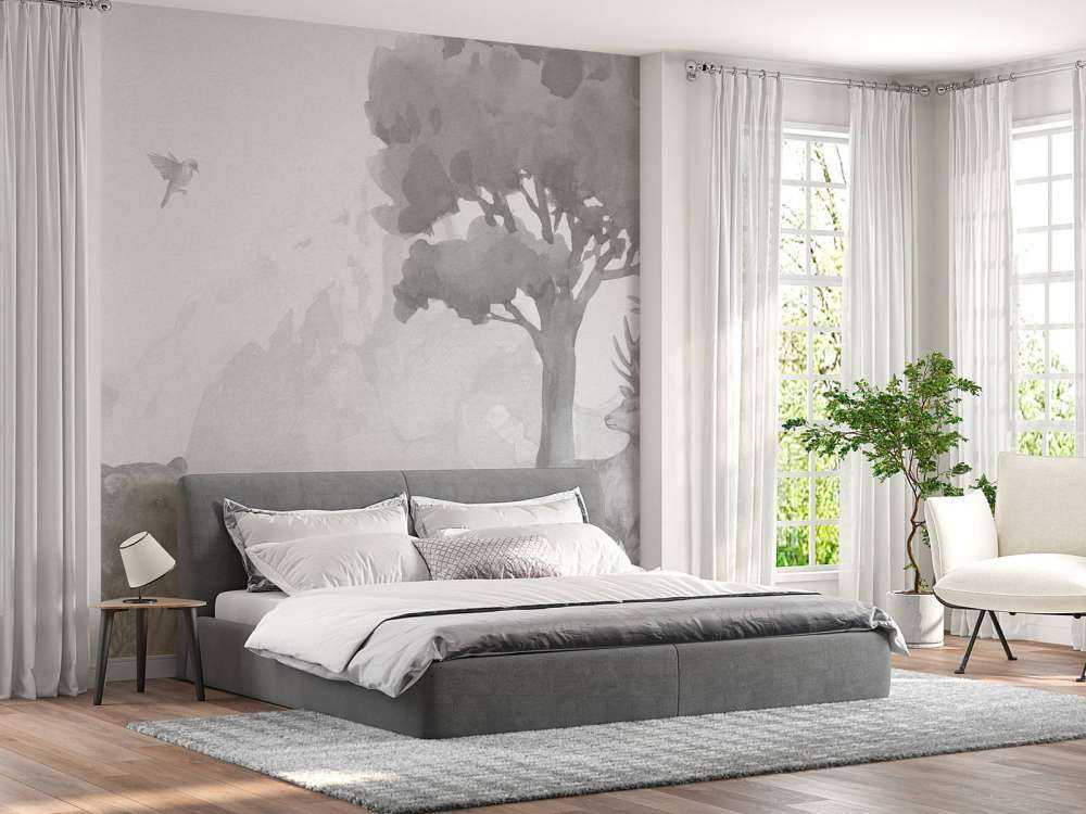 Forest animals in black and white