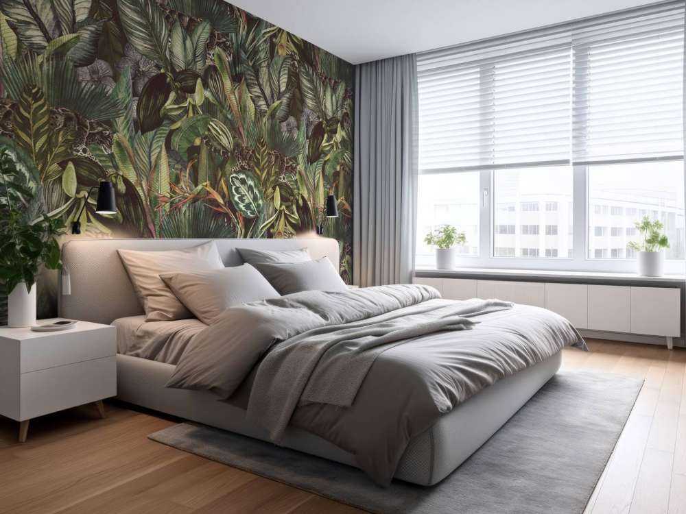 Leopard between the leaves