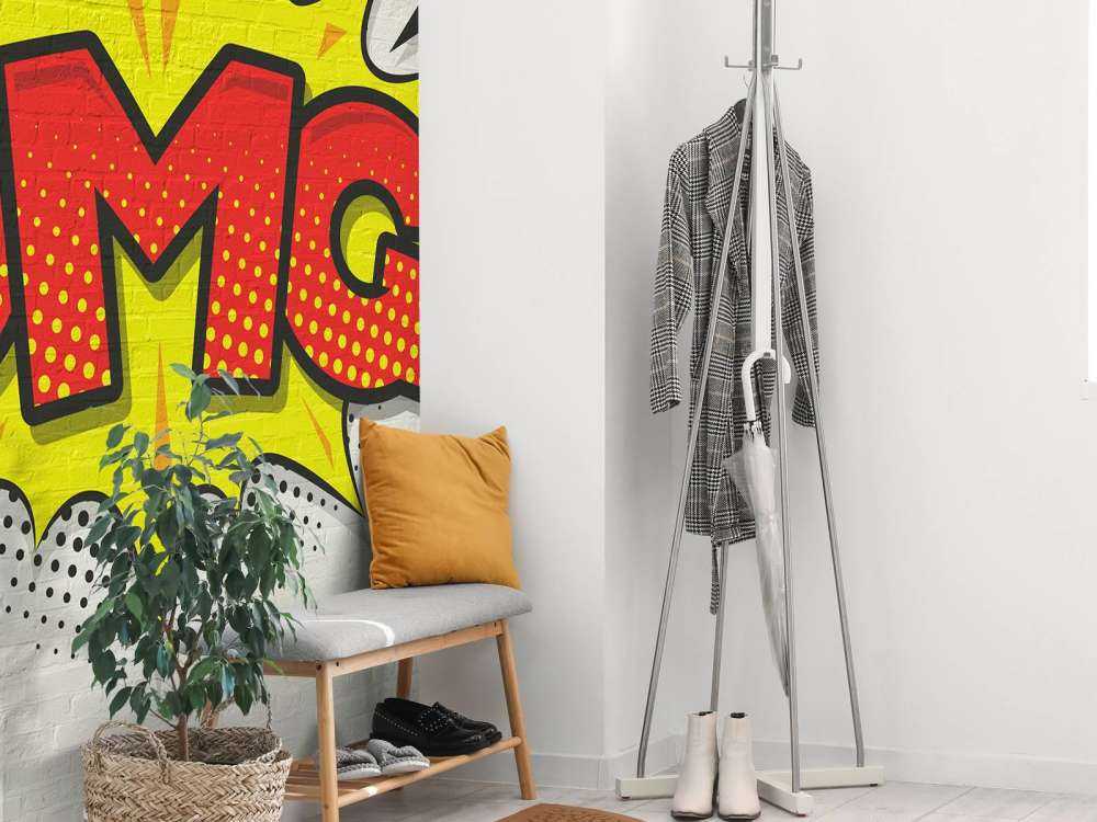 Coloured graffiti on wall