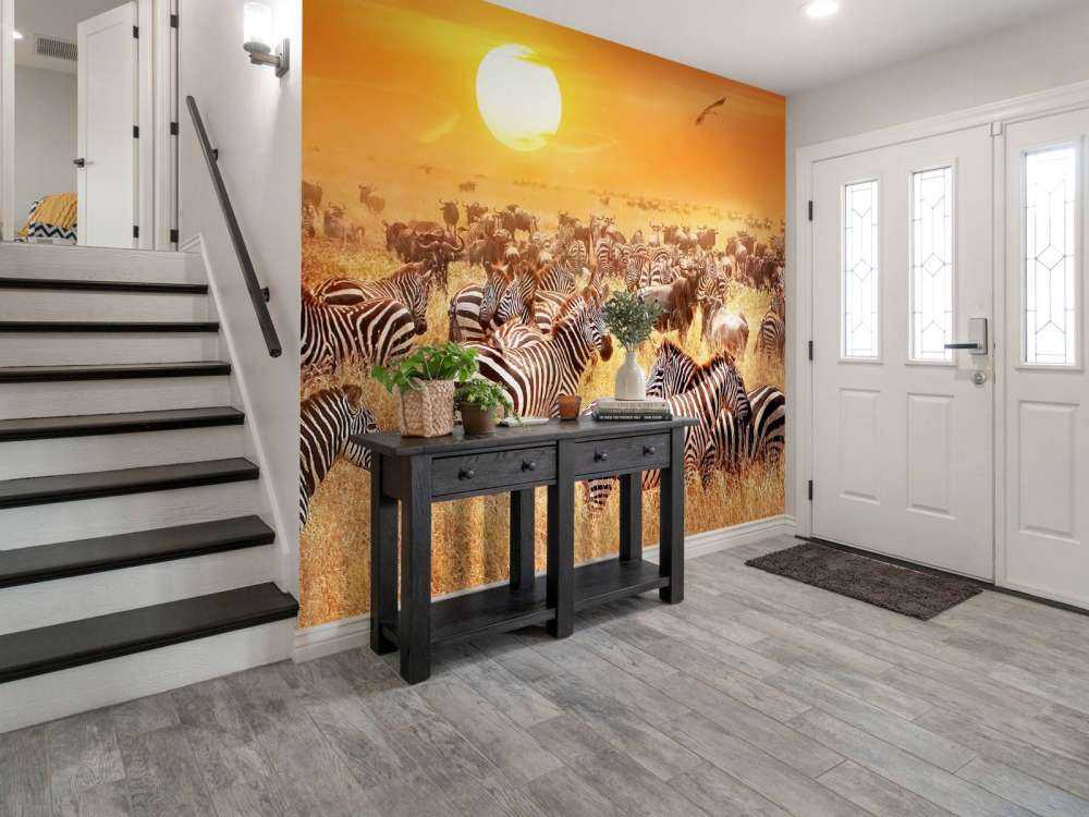Savanna sun with zebras