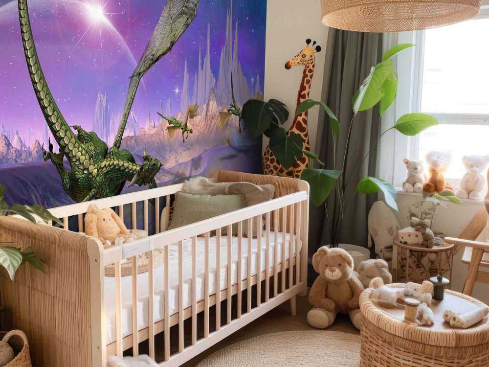 Dragons in a fantasy landscape