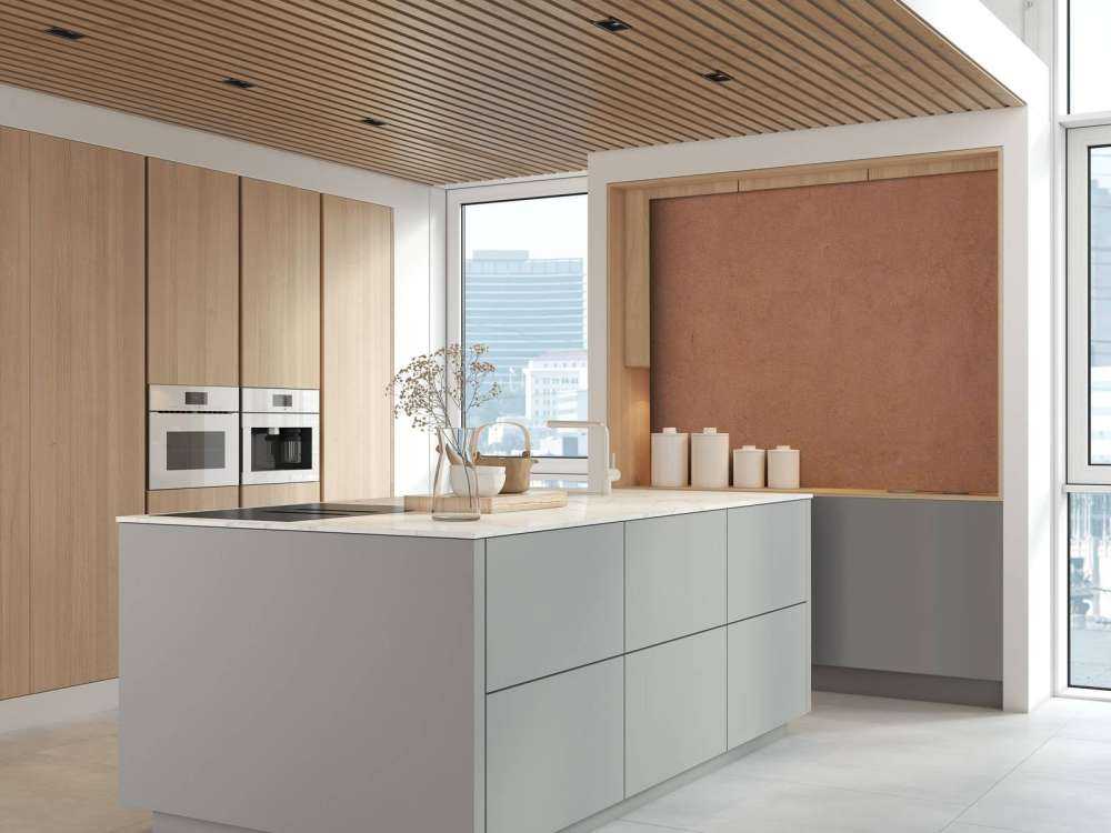 Concrete structure in terracotta colours