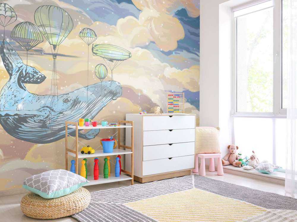 Whale with his hot air balloons