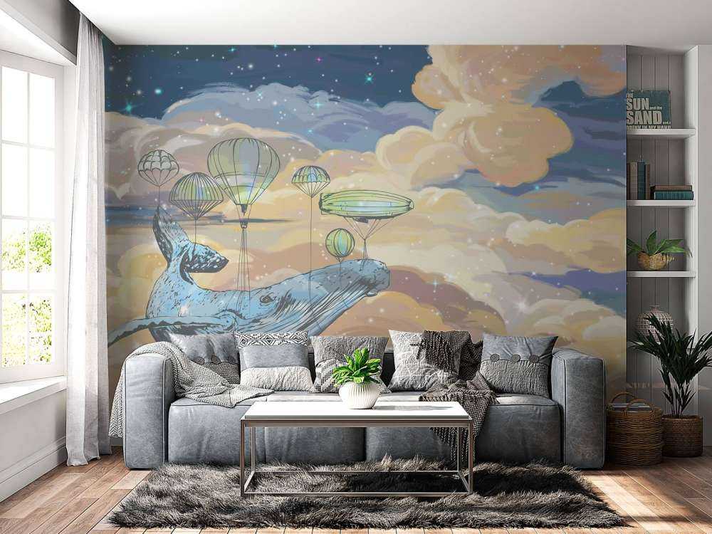 Whale with his hot air balloons