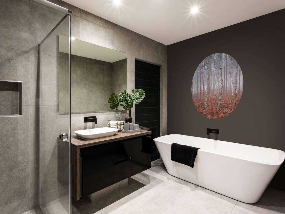 Deserted foggy forest