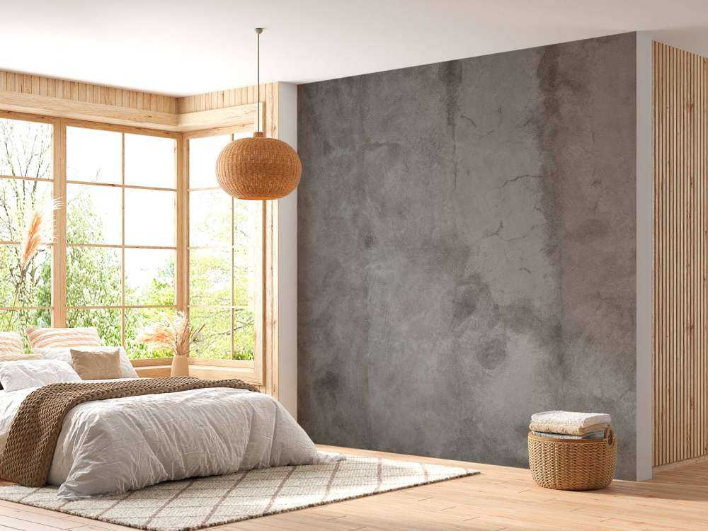 Concrete with sweeping cracks