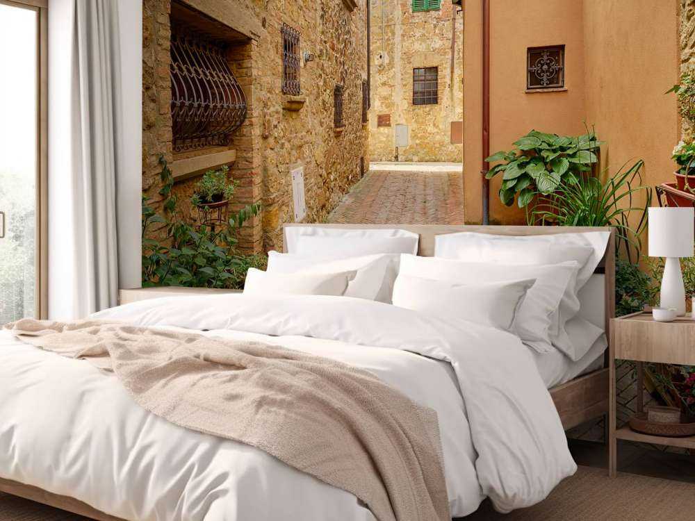 Street with plants and flowers