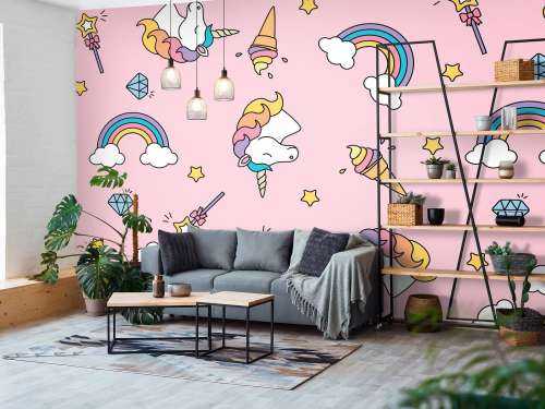 Colourful unicorn pattern