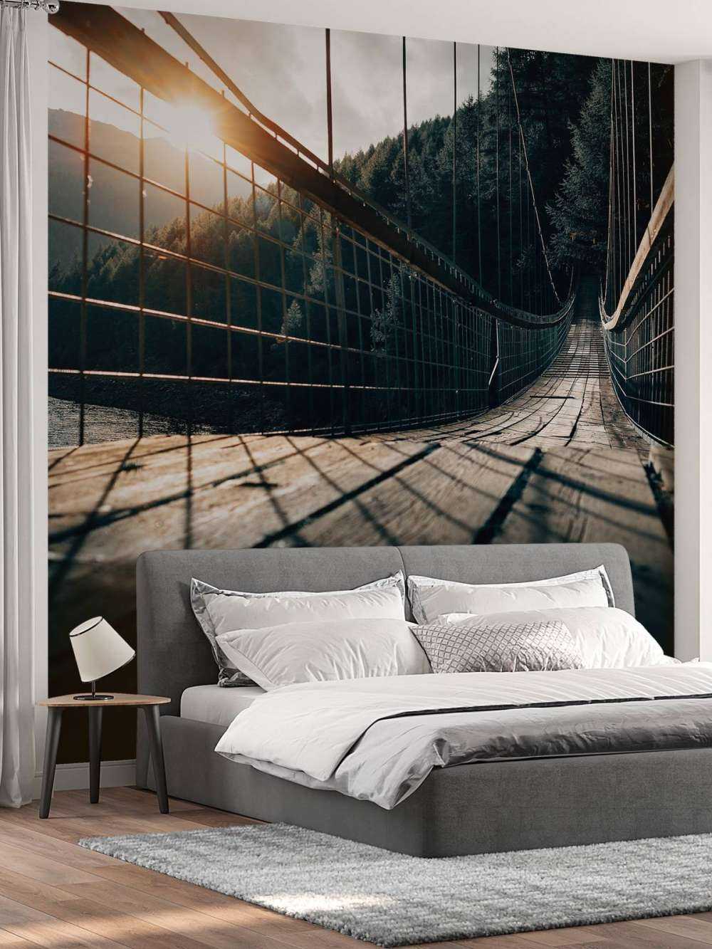 Steel suspension bridge