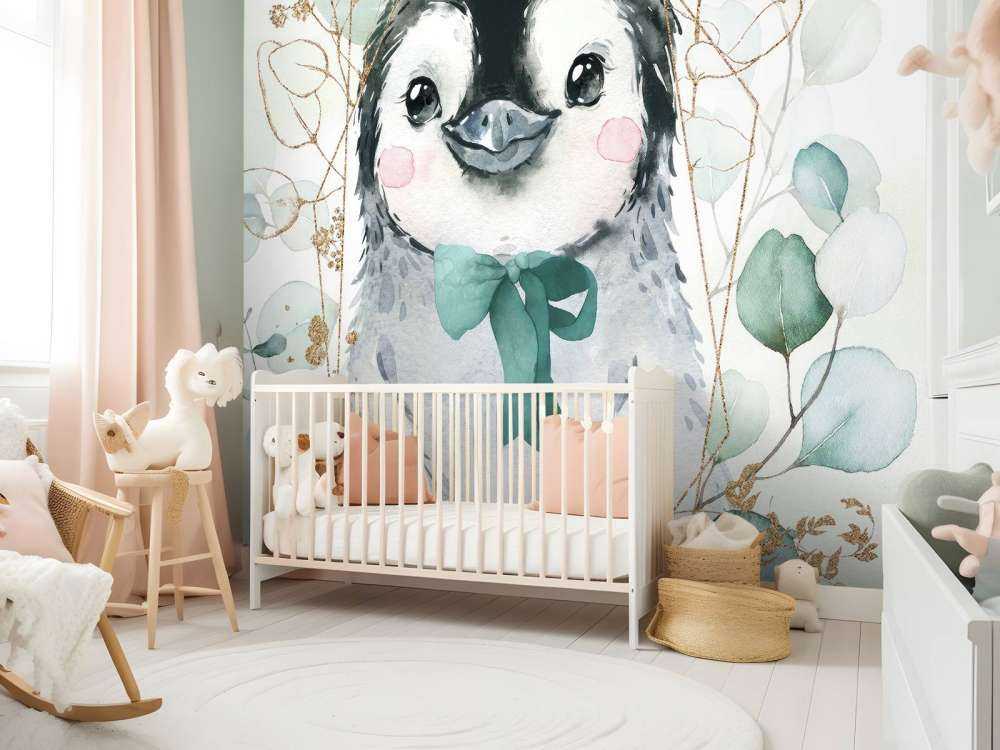 Little penguin and green bow