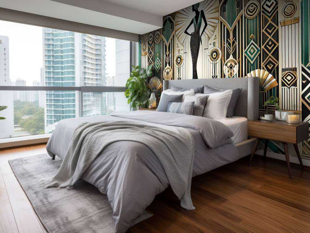 Vintage Elegance Scene in Art Deco