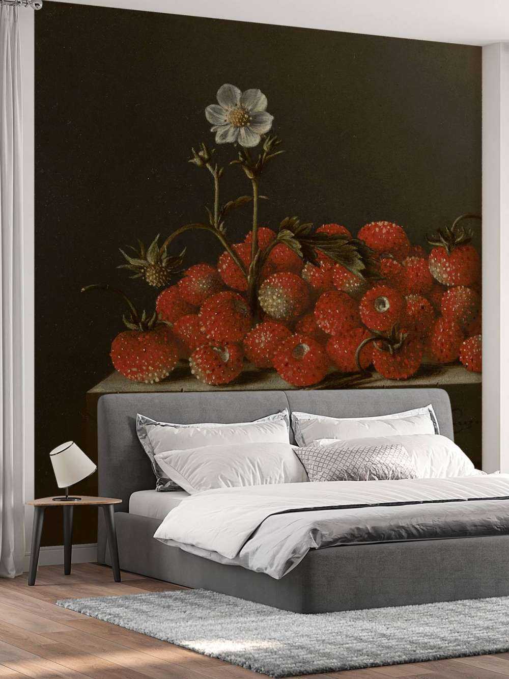 Still life with forest strawberries