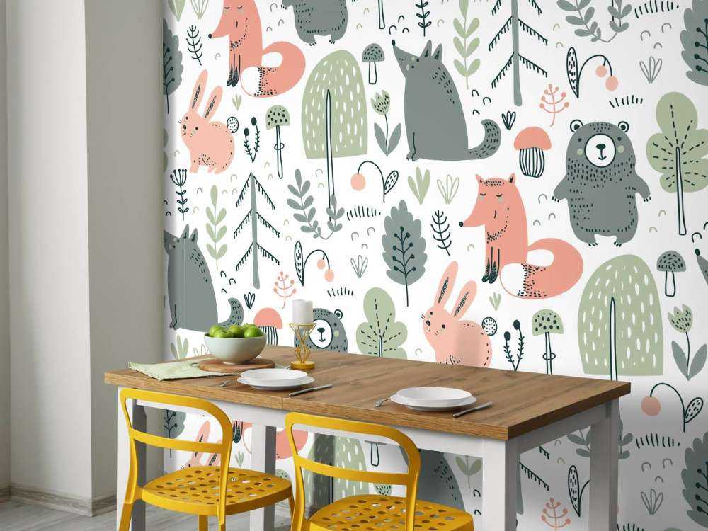 Coloured forest animals