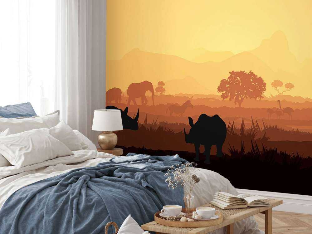 Wild animals on savannah